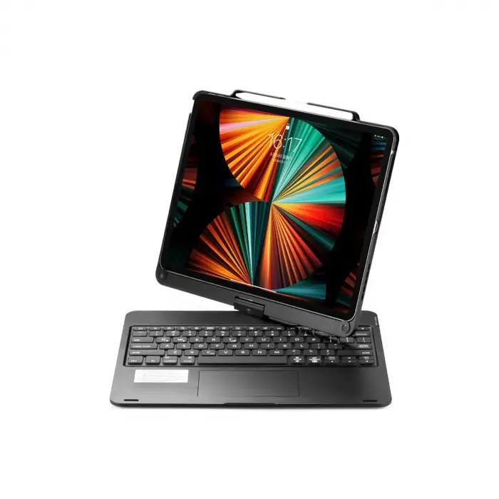 İpad Pro 12.9 (2021) Kılıf Magic Dönen Klavyeli Tablet Kılıf - Siyah