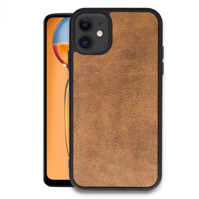 İphone 11 Kılıf Aras Deri Kapak - Taba