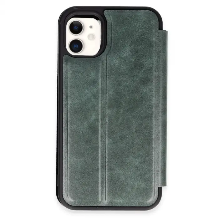 İphone 11 Kılıf Flip Cover - Koyu Yeşil