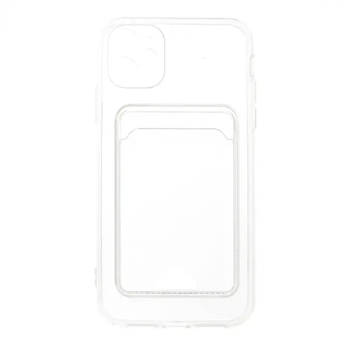 İphone 11 Kılıf Kart Şeffaf Silikon - Şeffaf
