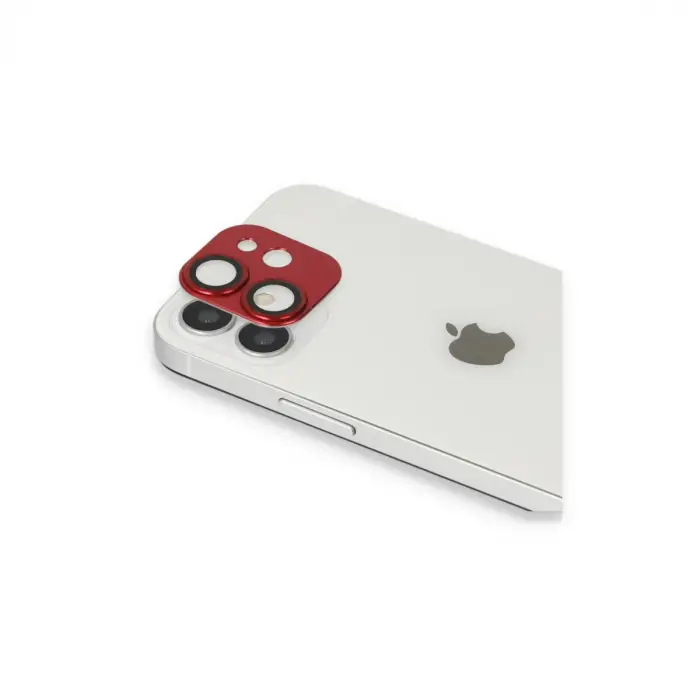 İphone 11 Pers Alüminyum Kamera Lens - Kırmızı