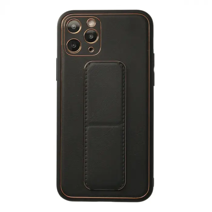İphone 11 Pro Kılıf Coco Deri Standlı Kapak - Siyah