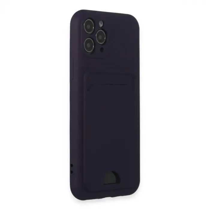 İphone 11 Pro Kılıf Kelvin Kartvizitli Silikon - Derin Mor