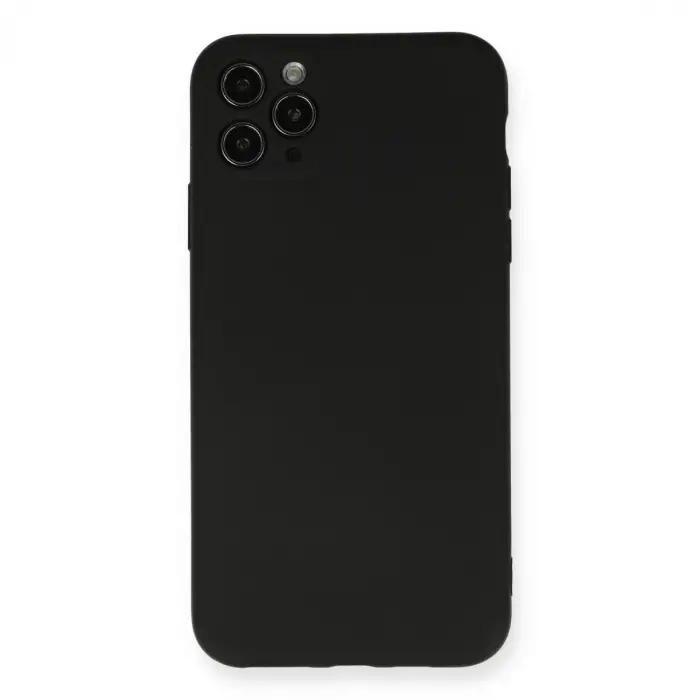İphone 11 Pro Max Kılıf Nano İçi Kadife Silikon - Siyah