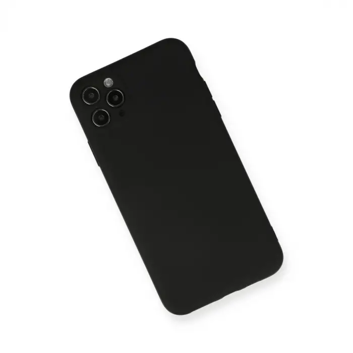 İphone 11 Pro Max Kılıf Nano İçi Kadife Silikon - Siyah