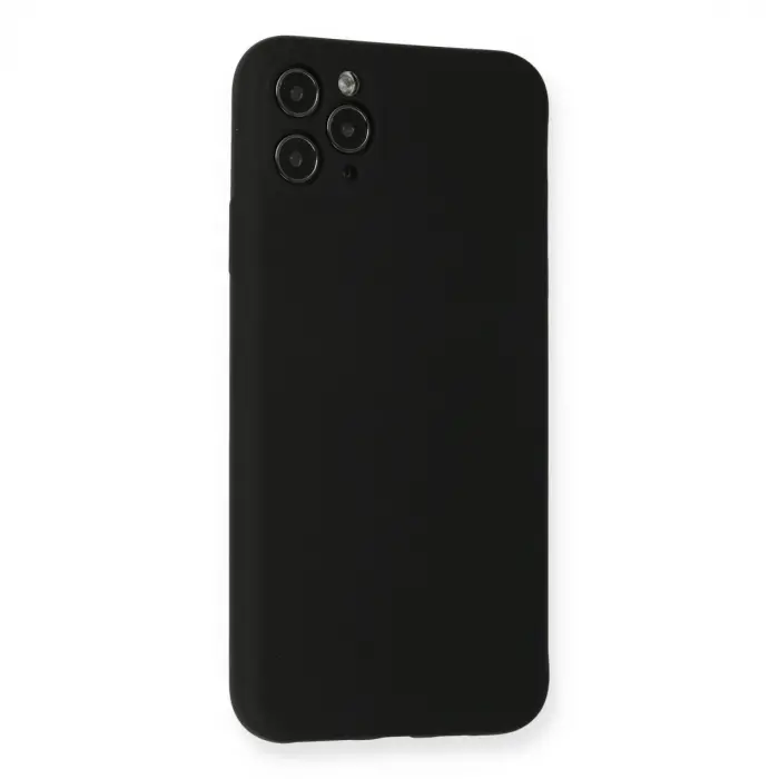 İphone 11 Pro Max Kılıf Nano İçi Kadife Silikon - Siyah