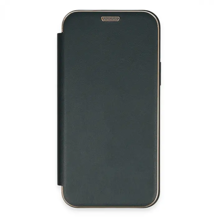 İphone 12 Kılıf Dolpin Kapaklı - Koyu Yeşil