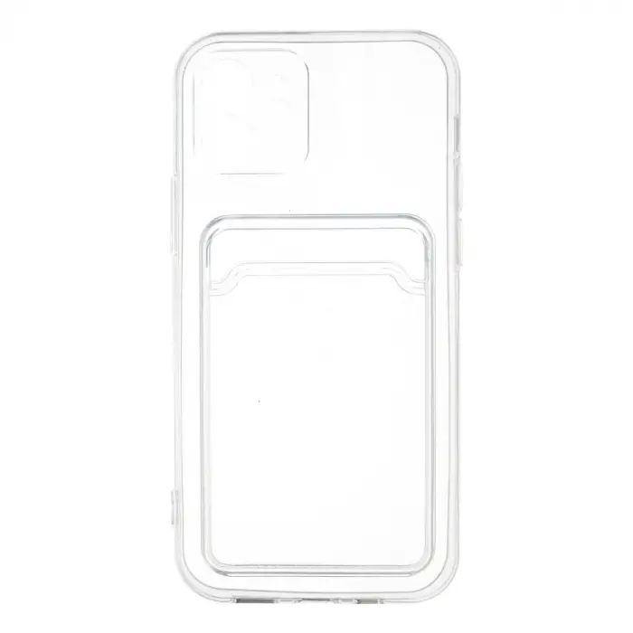 İphone 12 Kılıf Kart Şeffaf Silikon - Şeffaf
