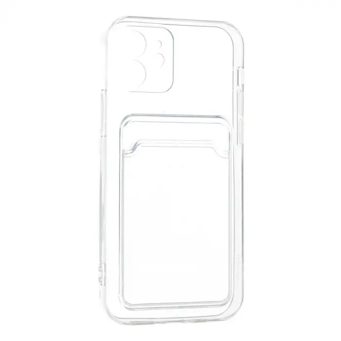 İphone 12 Kılıf Kart Şeffaf Silikon - Şeffaf