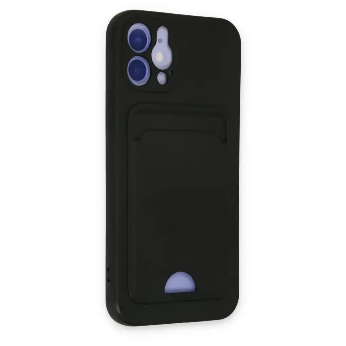 İphone 12 Kılıf Kelvin Kartvizitli Silikon - Siyah