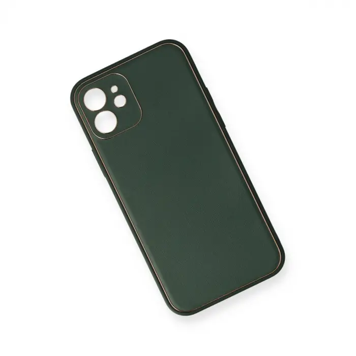 İphone 12 Mini Kılıf Coco Deri Silikon Kapak - Yeşil