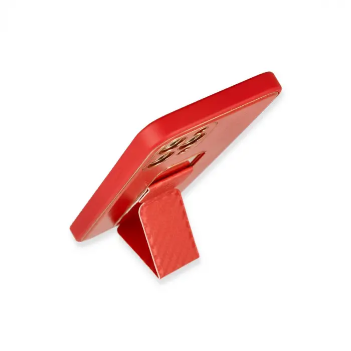 İphone 12 Pro Kılıf Coco Karbon Standlı Kapak - Kırmızı