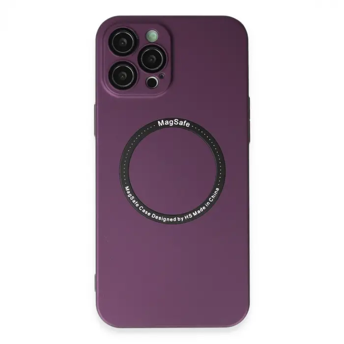 İphone 12 Pro Kılıf Jack Magneticsafe Lens Silikon - Mürdüm