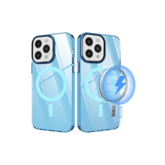 İphone 12 Pro Max Kılıf Beta Magneticsafe Silikon - Mavi