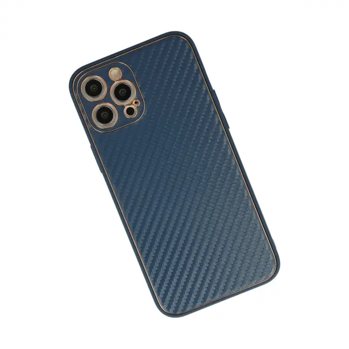 İphone 12 Pro Max Kılıf Coco Karbon Silikon - Mavi
