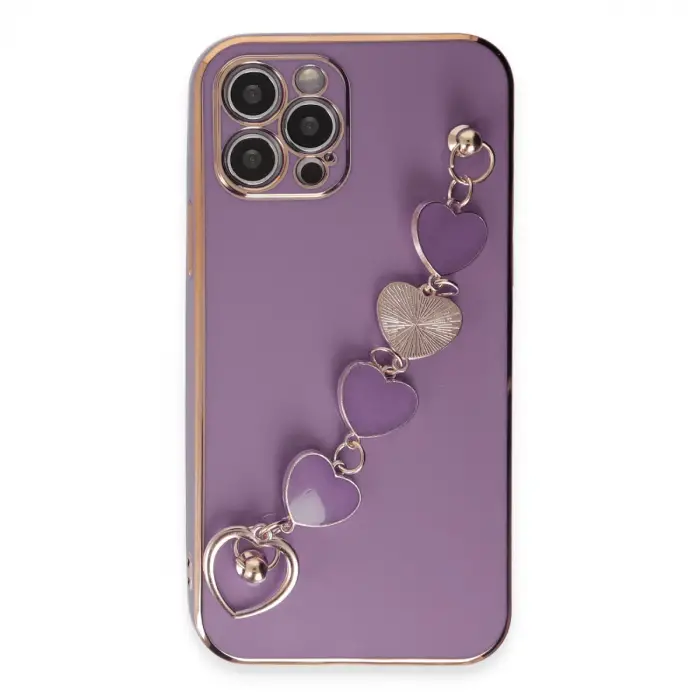 İphone 12 Pro Max Kılıf Esila Silikon - Mor