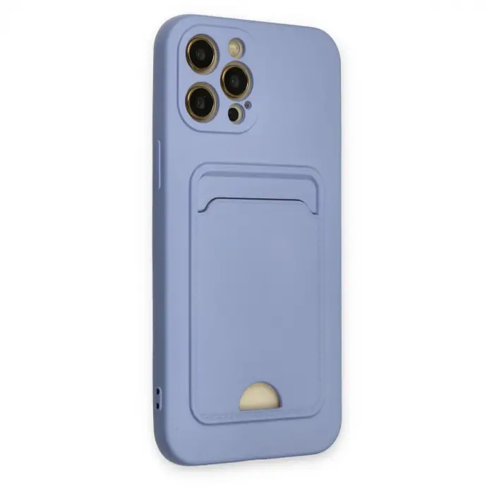 İphone 12 Pro Max Kılıf Kelvin Kartvizitli Silikon - Lila