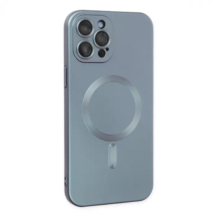 İphone 12 Pro Max Kılıf Moshi Lens Magneticsafe Silikon - Sierra Blue