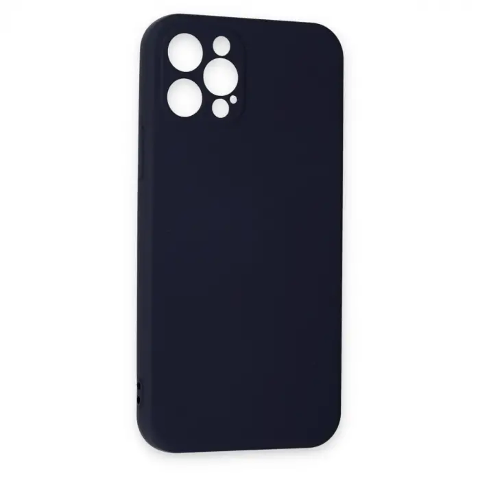 İphone 12 Pro Max Kılıf Nano İçi Kadife Silikon - Lacivert