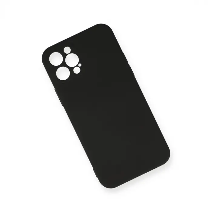 İphone 12 Pro Max Kılıf Nano İçi Kadife Silikon - Siyah