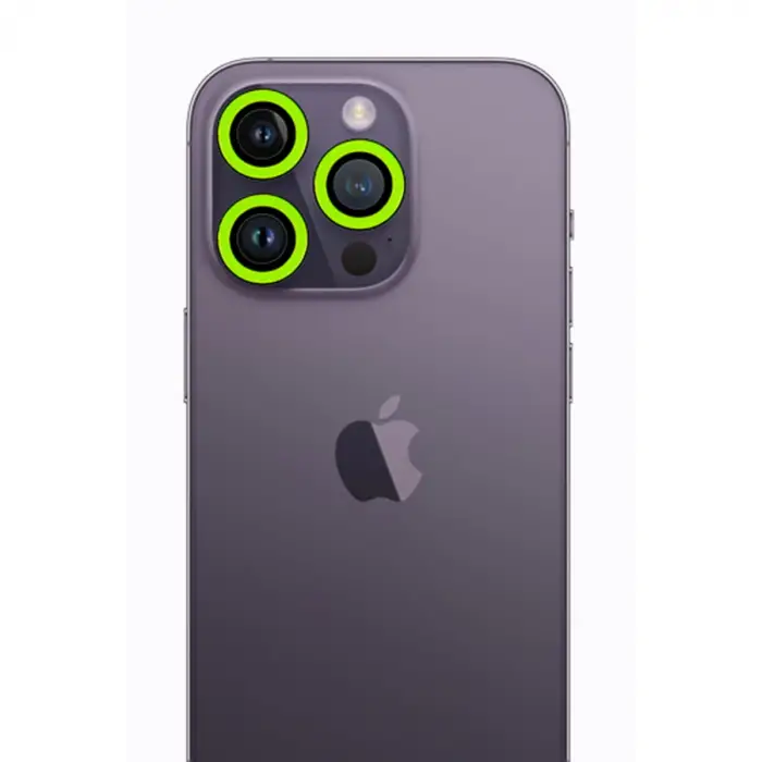 İphone 12 Pro Neon Fosforlu Kamera Lens - Yeşil