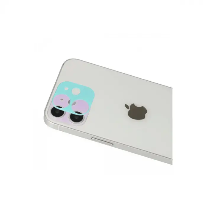 İphone 12 Rainbow Kamera Lens Koruma Cam - Mor