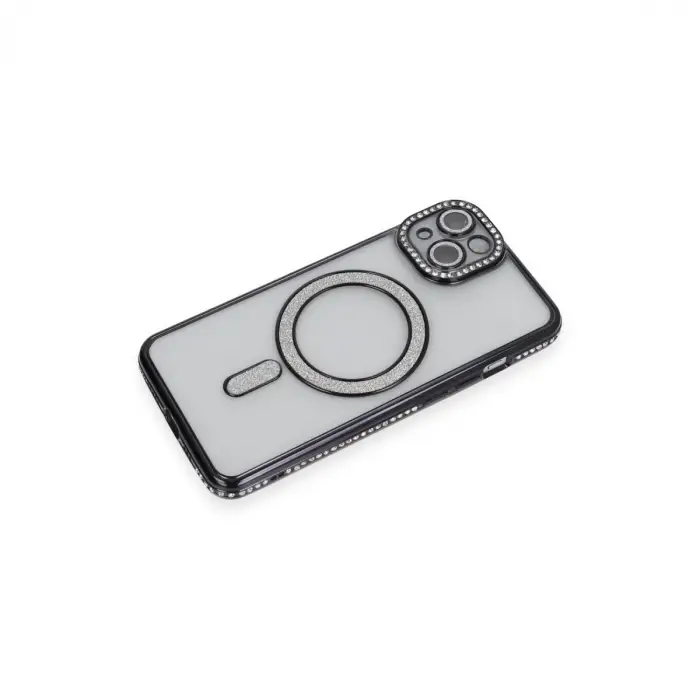 İphone 13 Kılıf Joke Simli Magneticsafe Kılıf - Siyah