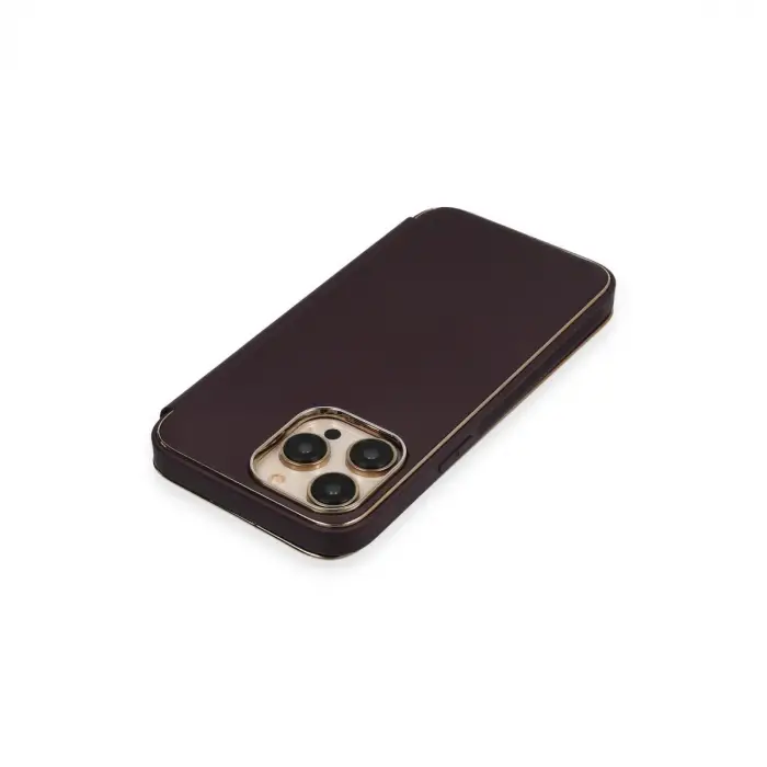 İphone 13 Pro Kılıf Dolpin Kapaklı - Derin Mor