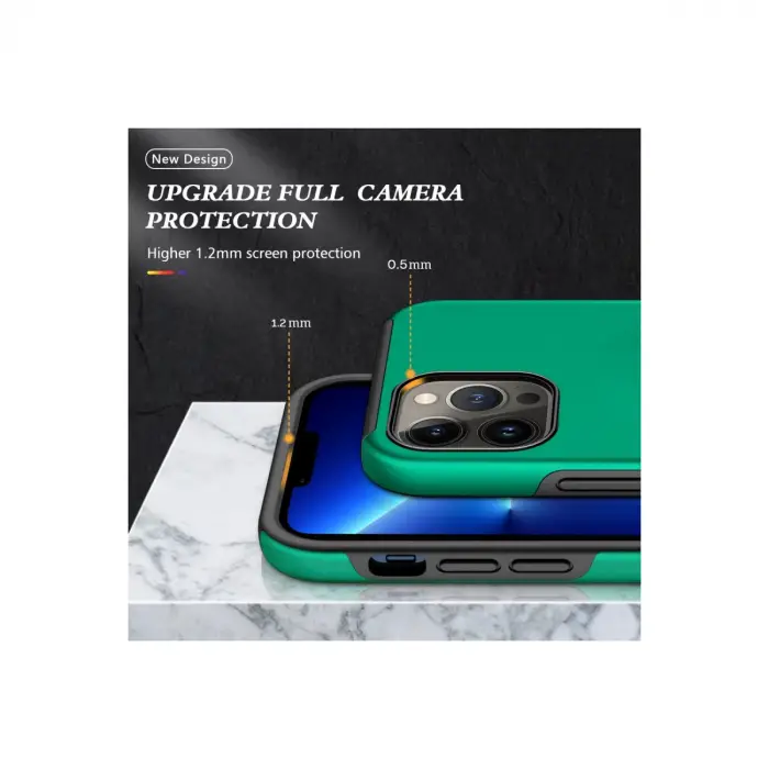 İphone 13 Pro Max Kılıf Elit Yüzüklü Kapak - Yeşil