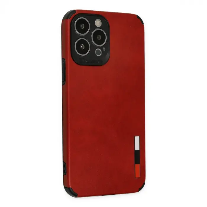 İphone 13 Pro Max Kılıf Loop Deri Silikon - Kırmızı