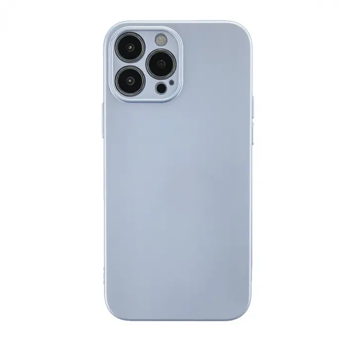 İphone 13 Pro Max Kılıf Nano İçi Kadife Silikon - Sky Blue