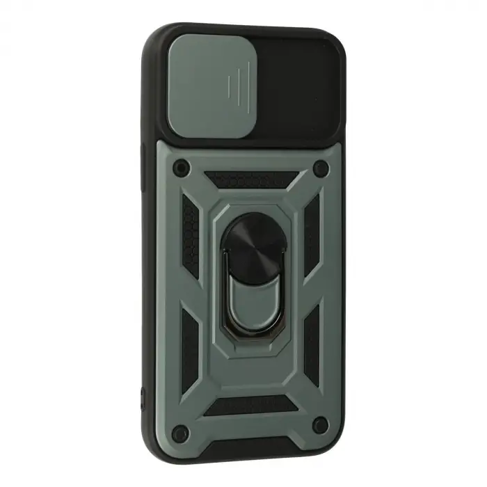 İphone 13 Pro Max Kılıf Pars Lens Yüzüklü Silikon - Yeşil