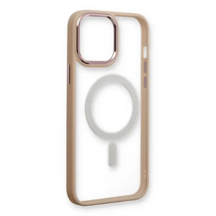 İphone 13 Pro Max Kılıf Room Magneticsafe Silikon - Pudra