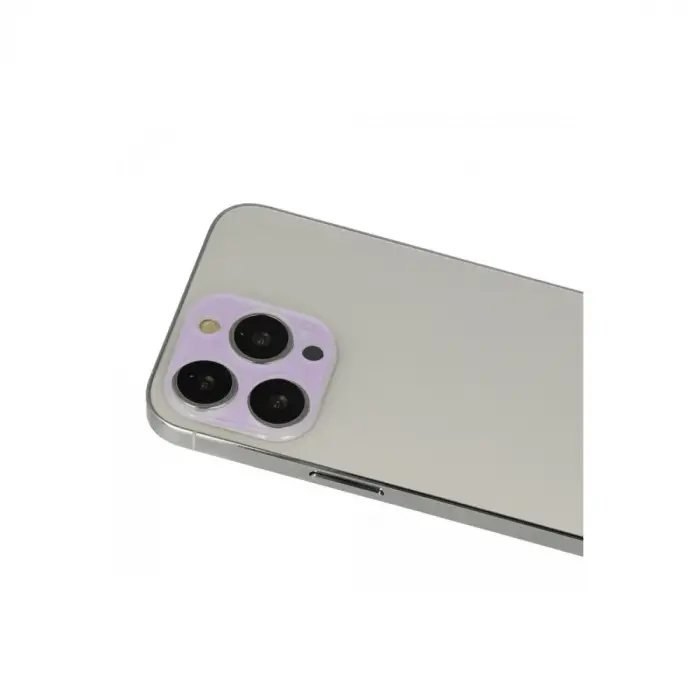 İphone 13 Pro Max Rainbow Kamera Lens Koruma Cam - Mor