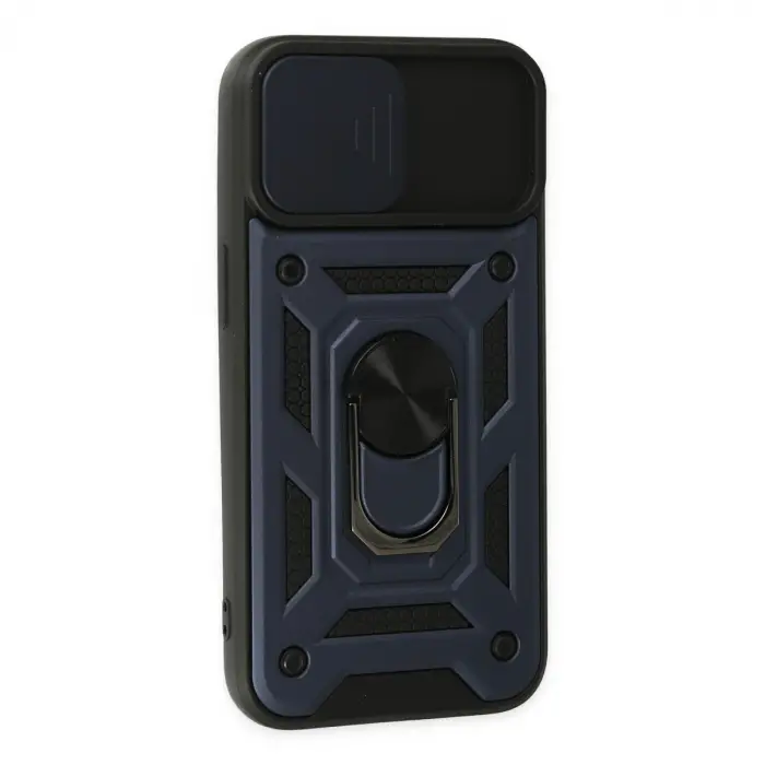 İphone 14 Kılıf Pars Lens Yüzüklü Silikon - Lacivert