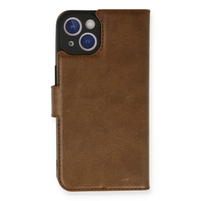 İphone 14 Kılıf Trend S Plus Kapaklı Kılıf - Taba