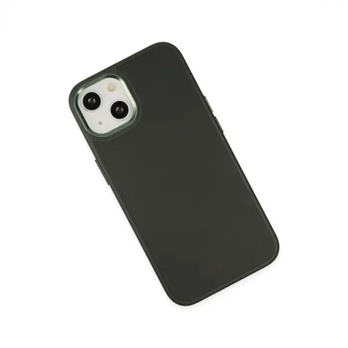 İphone 14 Plus Kılıf Asya Deri Silikon - Koyu Yeşil