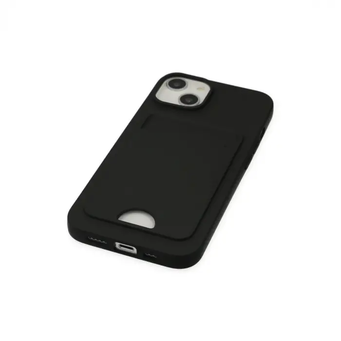 İphone 14 Plus Kılıf Kelvin Kartvizitli Silikon - Siyah