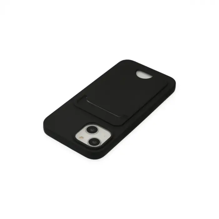 İphone 14 Plus Kılıf Kelvin Kartvizitli Silikon - Siyah