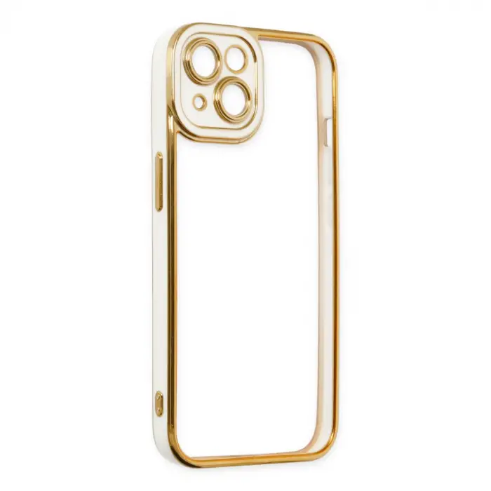 İphone 14 Plus Kılıf Liva Lens Silikon - Beyaz