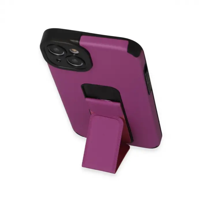 İphone 14 Plus Kılıf Mega Standlı Silikon - Mor