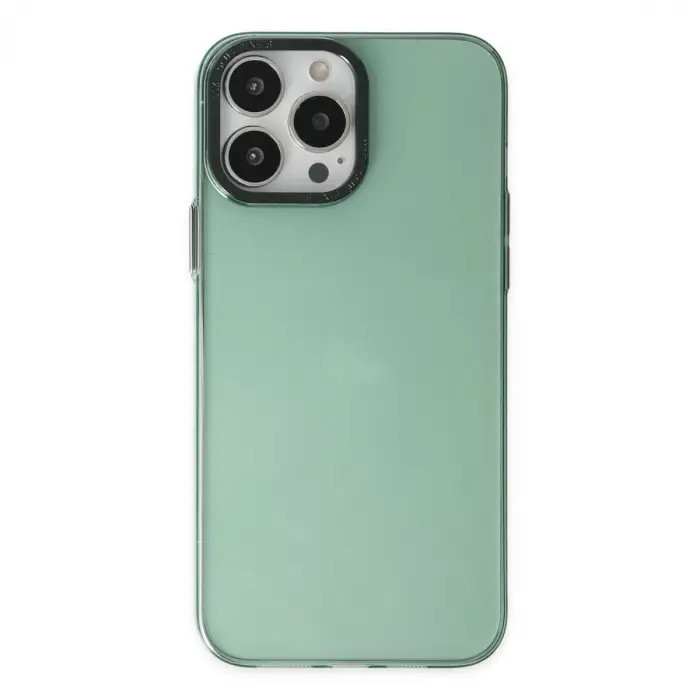 İphone 14 Pro Kılıf Anka Pc Sert Metal Kapak - Yeşil
