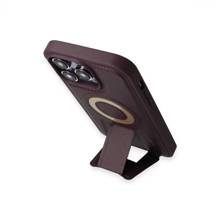 İphone 14 Pro Kılıf Merkür Magneticsafe Standlı Kapak - Derin Mor