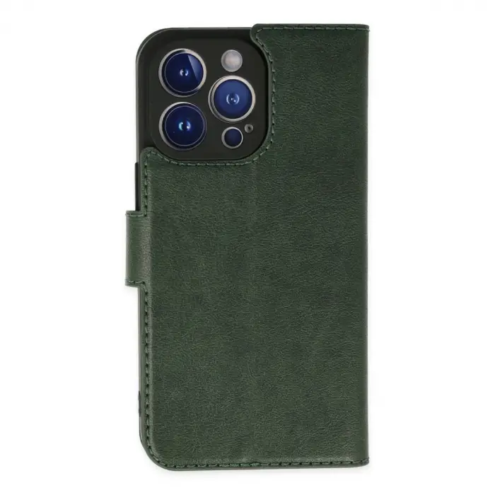 İphone 14 Pro Kılıf Trend S Plus Kapaklı Kılıf - Yeşil