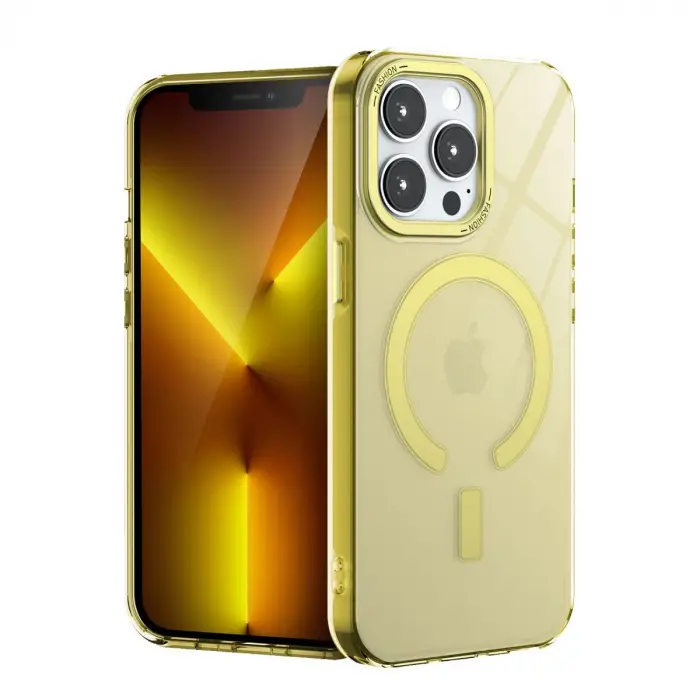 İphone 14 Pro Kılıf Troy Magsafe Kapak - Sarı