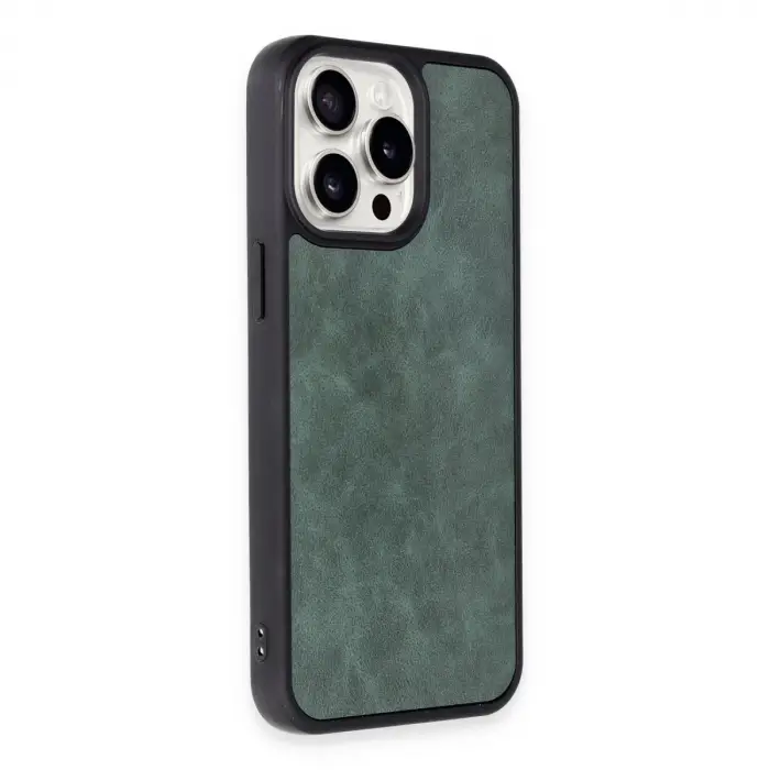 İphone 14 Pro Max Kılıf Aras Deri Kapak - Koyu Yeşil