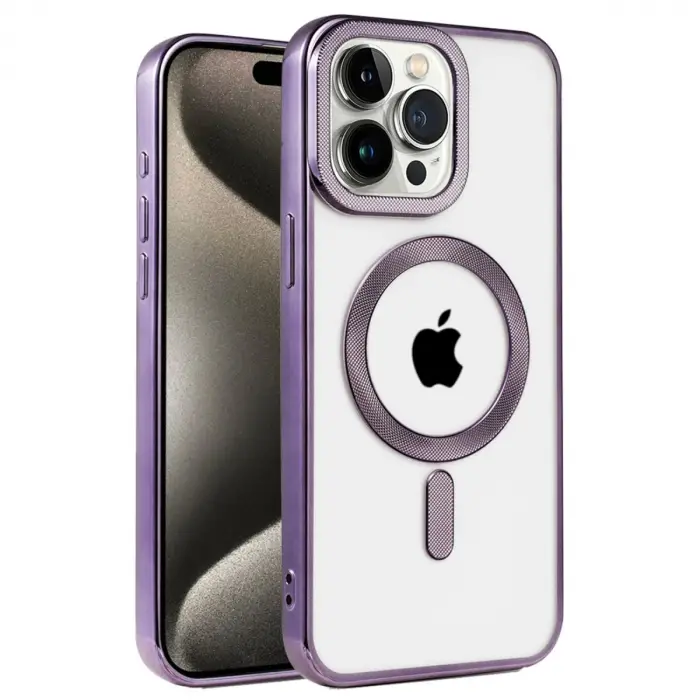 İphone 14 Pro Max Kılıf Kronos Magsafe Kapak - Derin Mor