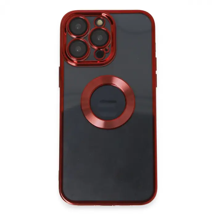 İphone 14 Pro Max Kılıf Slot Silikon - Kırmızı