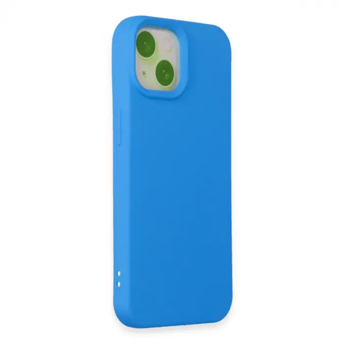 İphone 15 Kılıf Nano İçi Kadife Silikon - Mavi