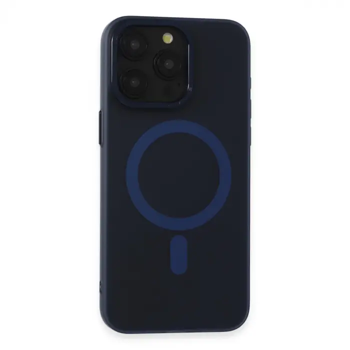 İphone 15 Pro Kılıf Lodos Magneticsafe Mat Kapak - Mavi